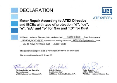 Сертификат ATEX Трофим